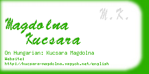 magdolna kucsara business card